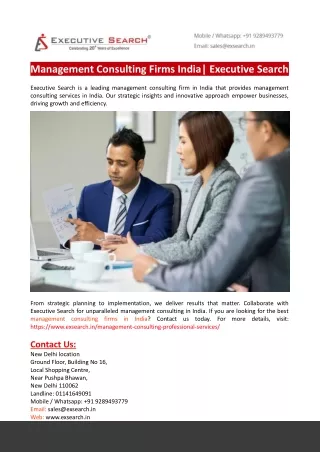 management consulting firms india executive search
