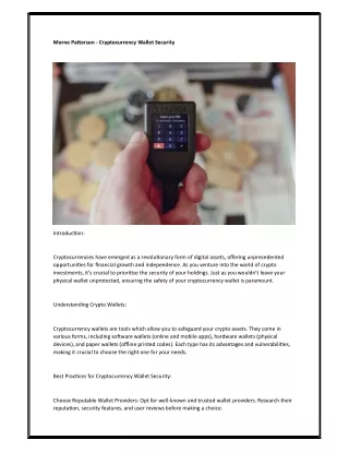 morne pa erson cryptocurrency wallet security