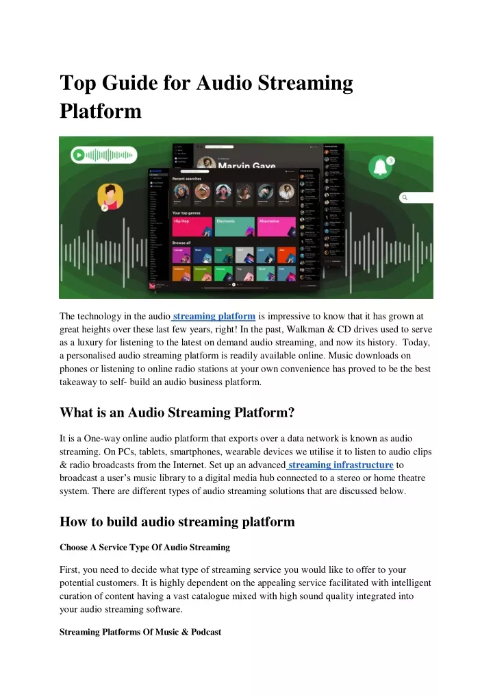 top guide for audio streaming platform