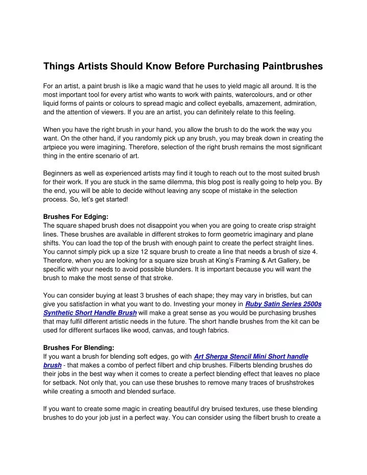 things artists should know before purchasing