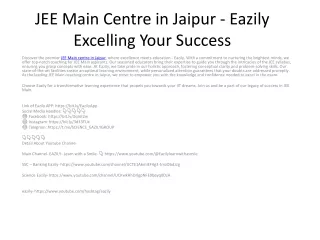 JEE Main Centre in Jaipur - Eazily Excelling Your Success