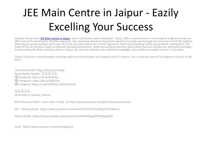 jee main centre in jaipur eazily excelling your success