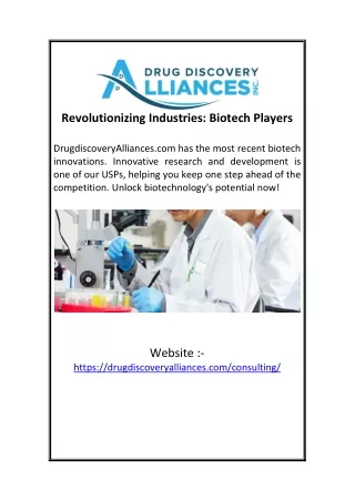 Revolutionizing Industries: Biotech Players