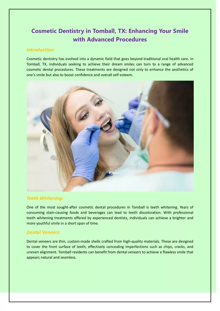 cosmetic dentistry in tomball tx enhancing your