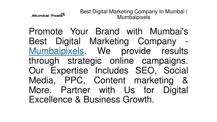 best digital marketing company in mumbai mumbaipixels