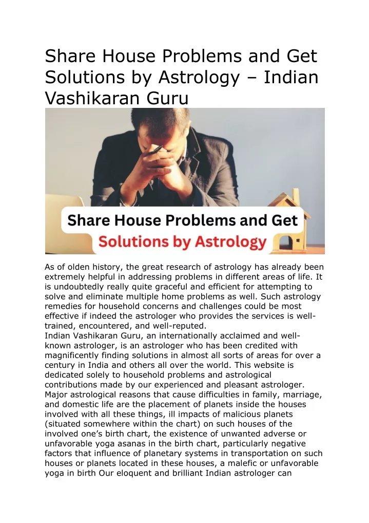 share house problems and get solutions