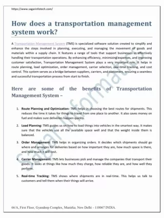 How does a transportation management system work?