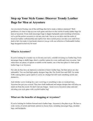 step up your style game discover trendy leather