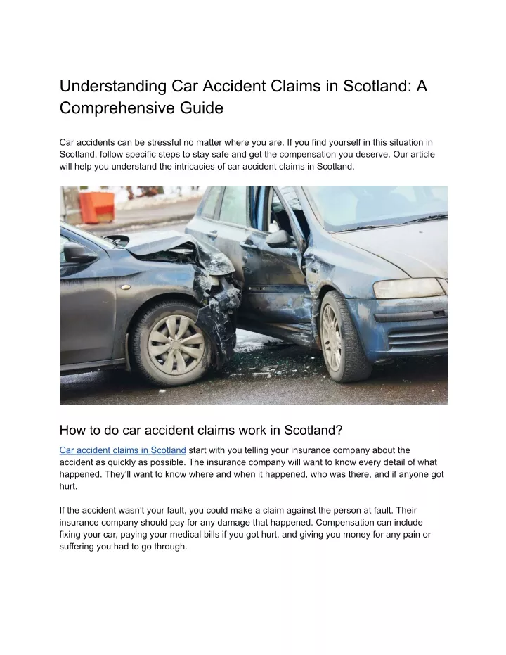 understanding car accident claims in scotland