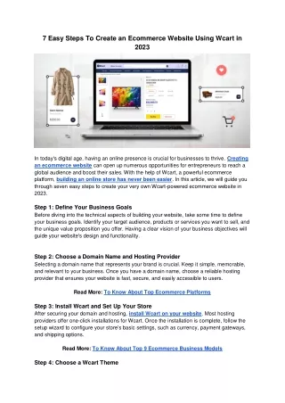 7 Easy Steps To Create an Ecommerce Website Using Wcart in 2023