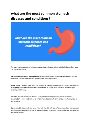 What Are the Most Frequent Stomach Disorders and Conditions?