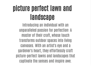 picture perfect lawn and landscape introducing