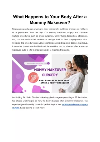 What Happens to Your Body After a Mommy Makeover