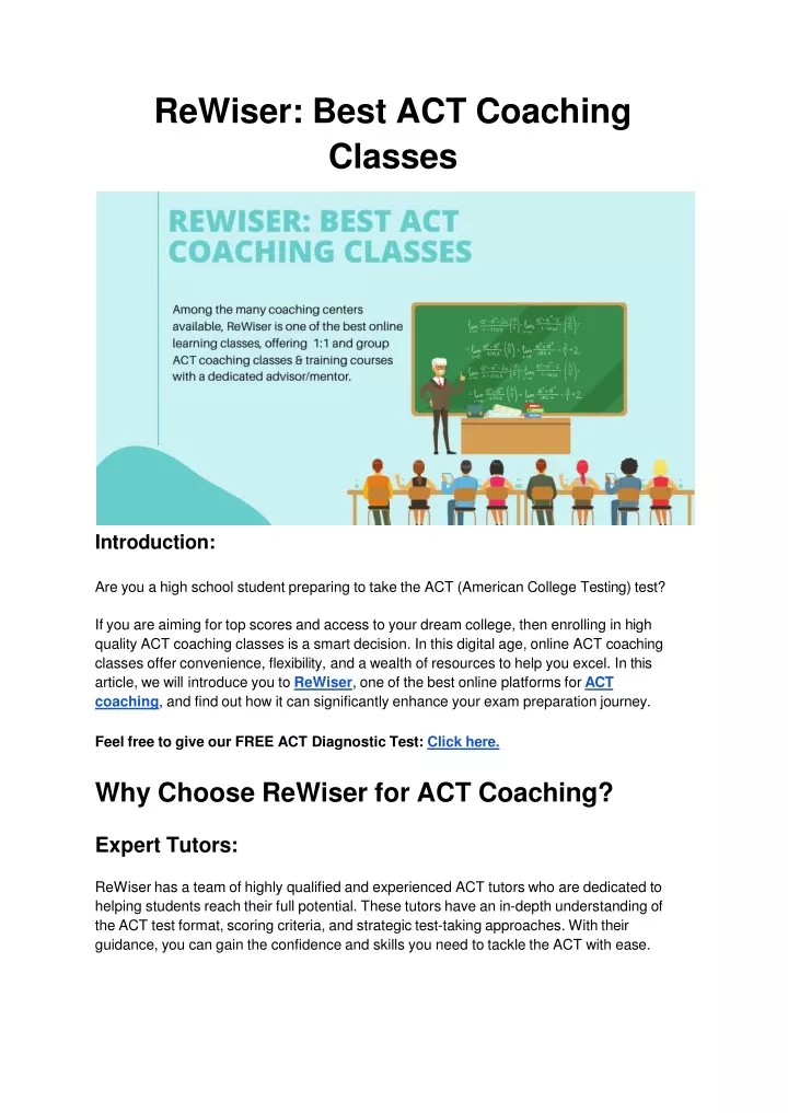 rewiser best act coaching classes