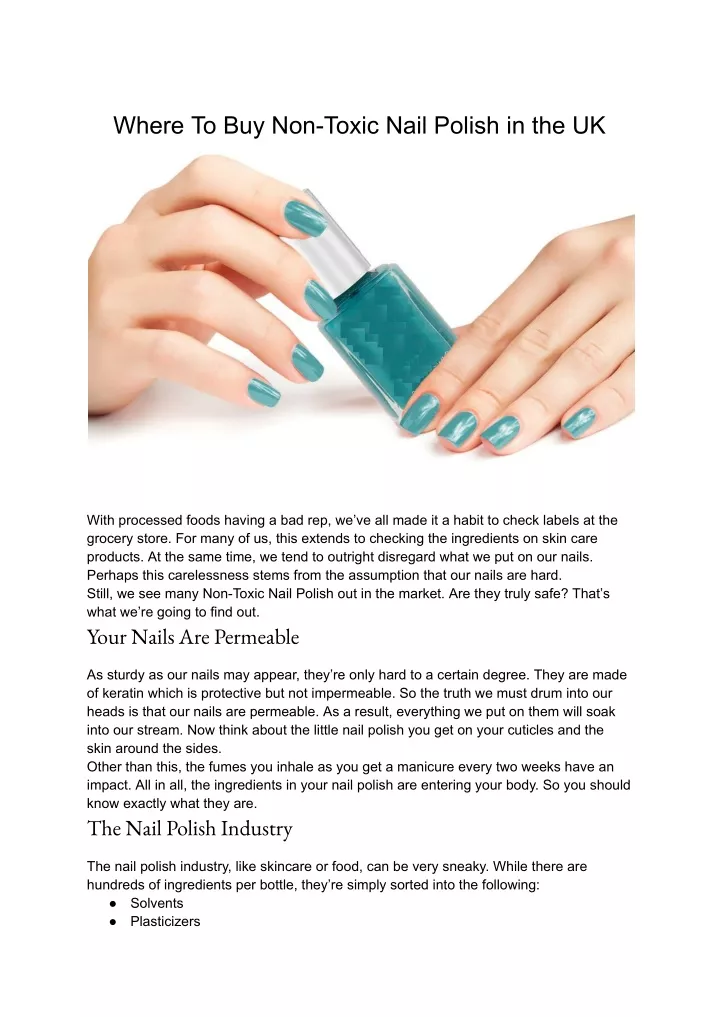 where to buy non toxic nail polish in the uk