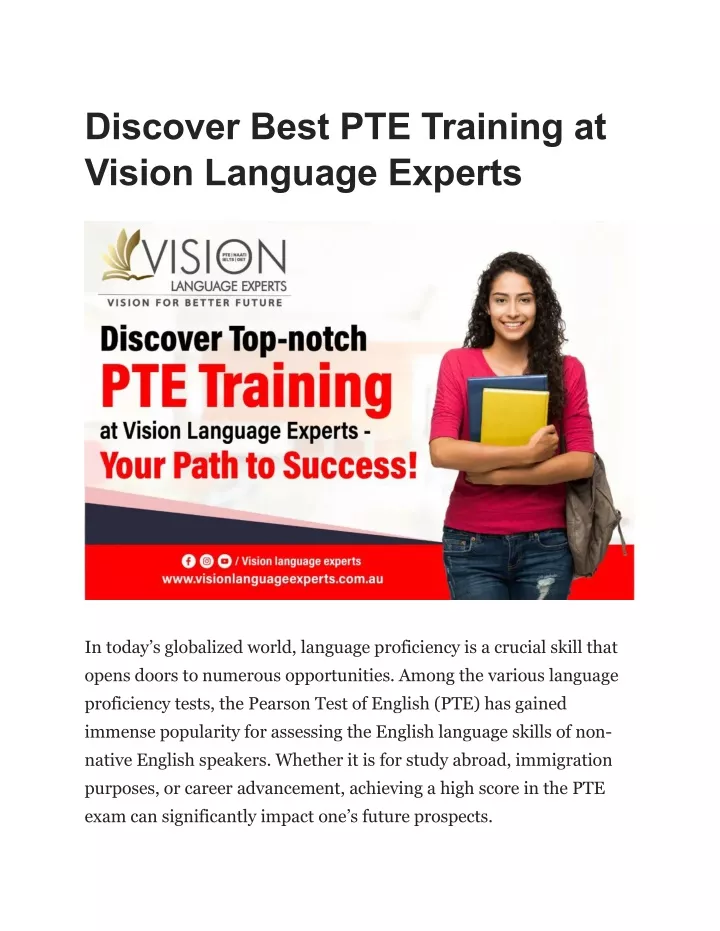 discover best pte training at vision language