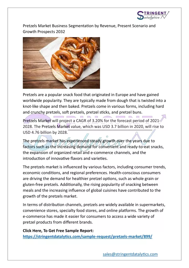 pretzels market business segmentation by revenue