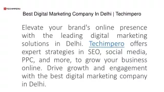 Best Digital Marketing Company In Delhi | Techimpero