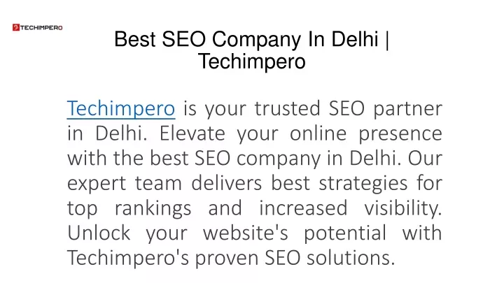 best seo company in delhi techimpero