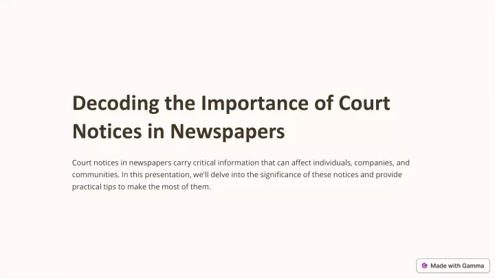 decoding the importance of court notices