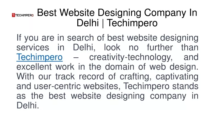 best website designing company in delhi techimpero