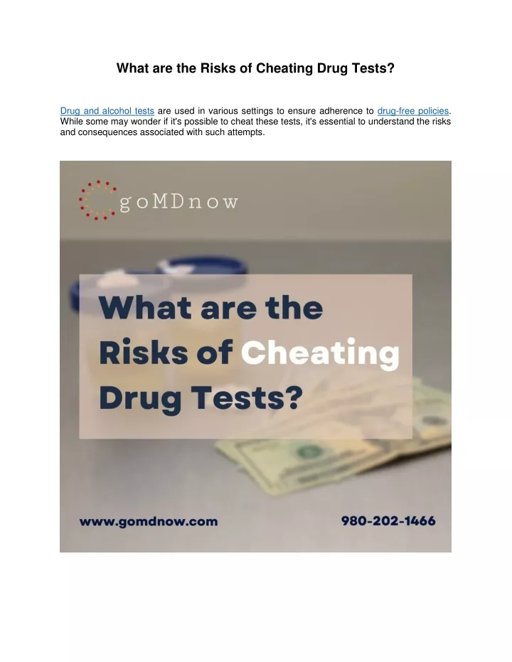 what are the risks of cheating drug tests