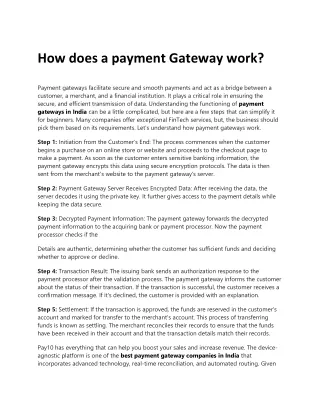 How does a payment Gateway work?