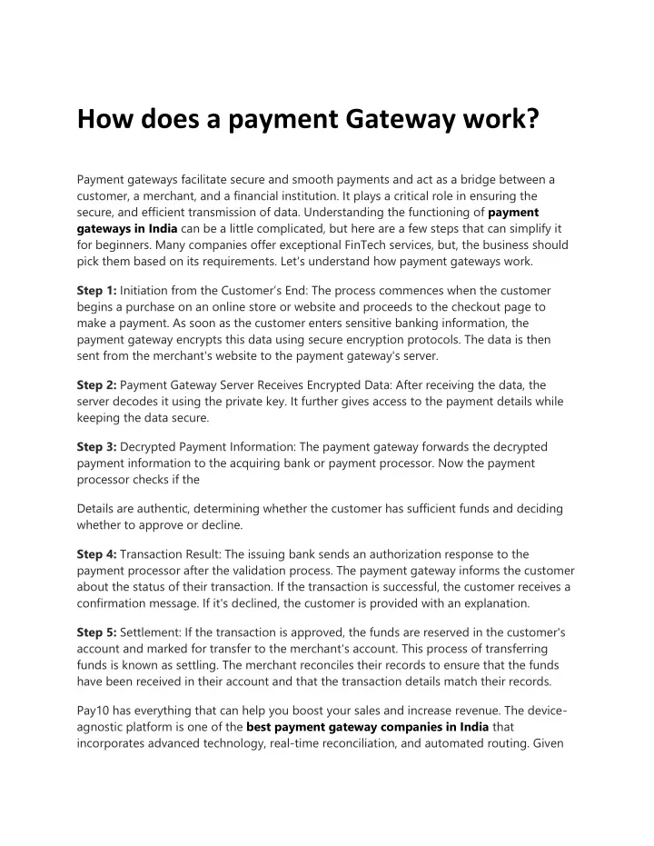 how does a payment gateway work payment gateways