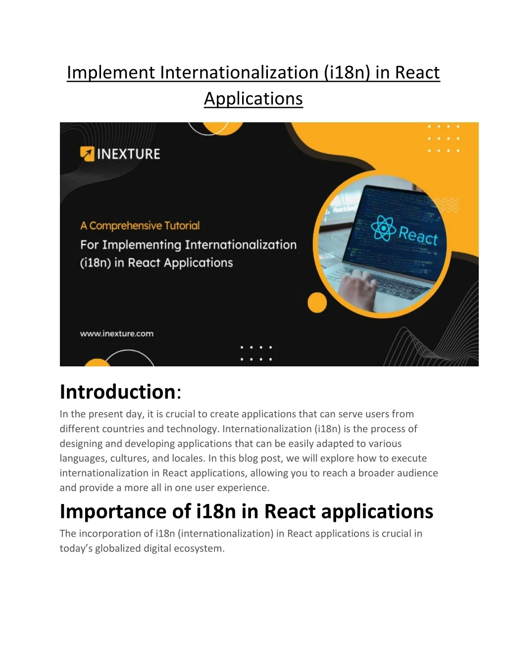 PPT - Implement Internationalization (i18n) in React Applications ...