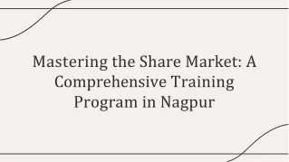 The Insider's Guide to Nagpur's Share Market Training