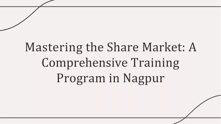 mastering the share market a comprehensive training program in nagpur