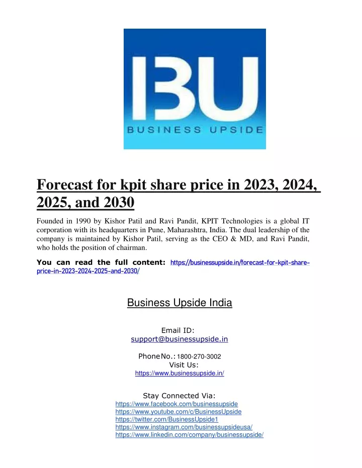 forecast for kpit share price in 2023 2024 2025
