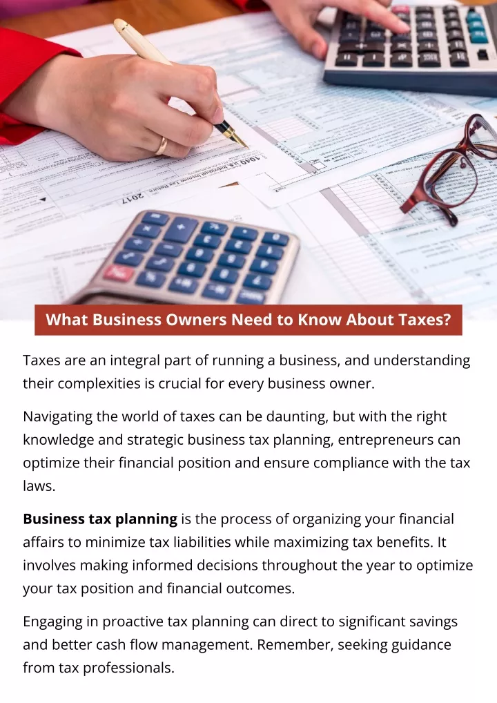 what business owners need to know about taxes