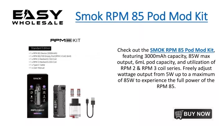 smok rpm 85 pod mod kit