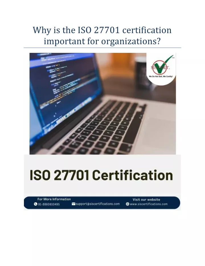 why is the iso 27701 certification important