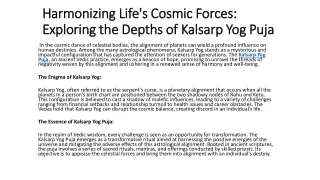 Harmonizing Life's Cosmic Forces: Exploring the Depths of Kalsarp Yog Puja