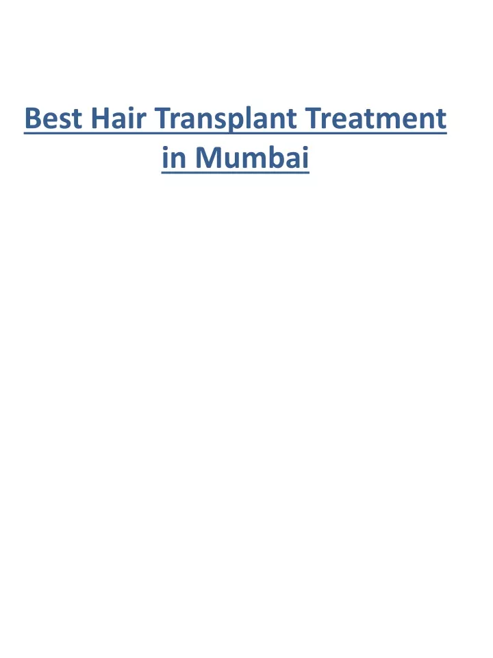 best hair transplant treatment in mumbai