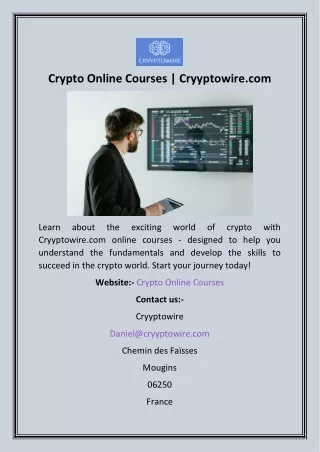 Crypto Online Courses  Cryyptowire