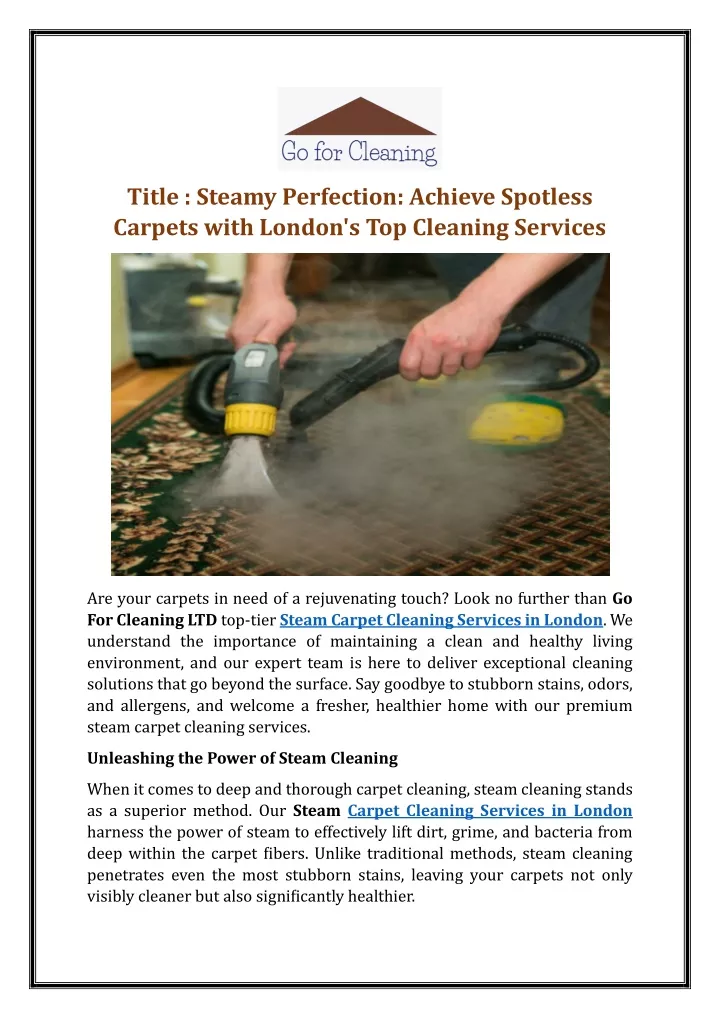 title steamy perfection achieve spotless carpets