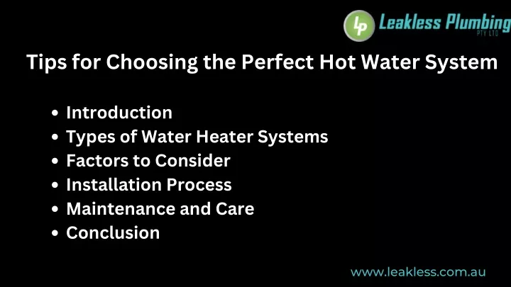 tips for choosing the perfect hot water system