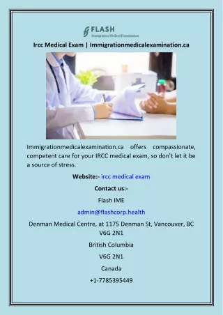 Ircc Medical Exam  Immigrationmedicalexamination.ca