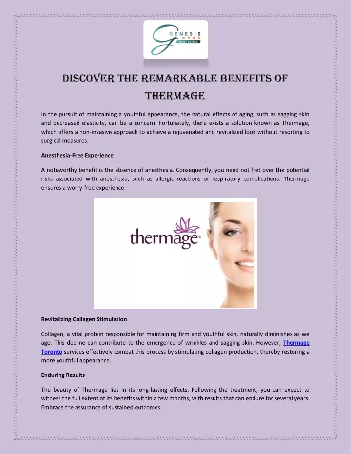 discover the remarkable benefits of thermage