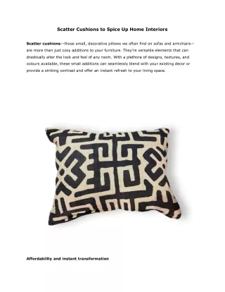 Scatter Cushions to Spice Up Home Interiors