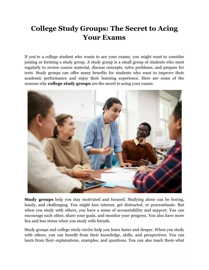 college study groups the secret to acing your