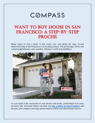 Want to Buy House in San Francisco A Step-by-Step Process