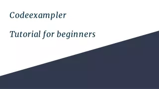 Codeexampler   Tutorial for beginners