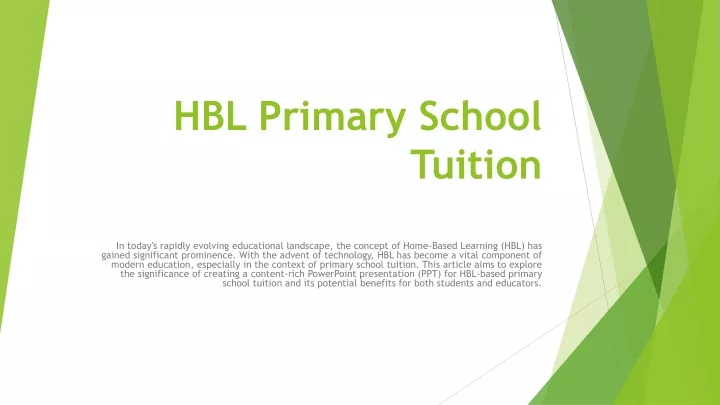 hbl primary school tuition