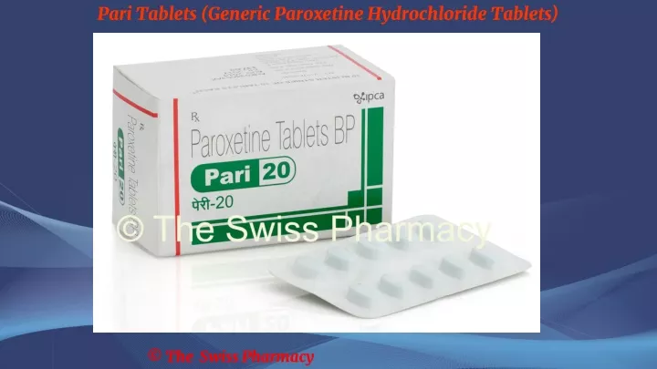 pari tablets generic paroxetine hydrochloride