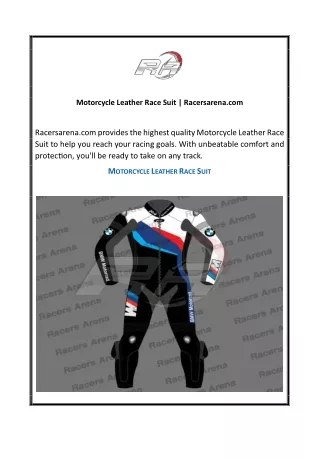 Motorcycle Leather Race Suit  Racersarena.com 00