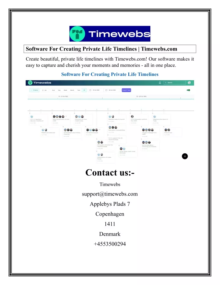 software for creating private life timelines